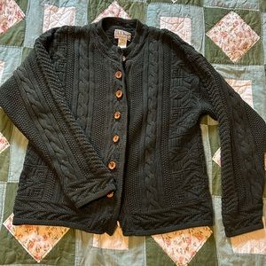 Vintage LL Bean Dark Green Cardigan Size S